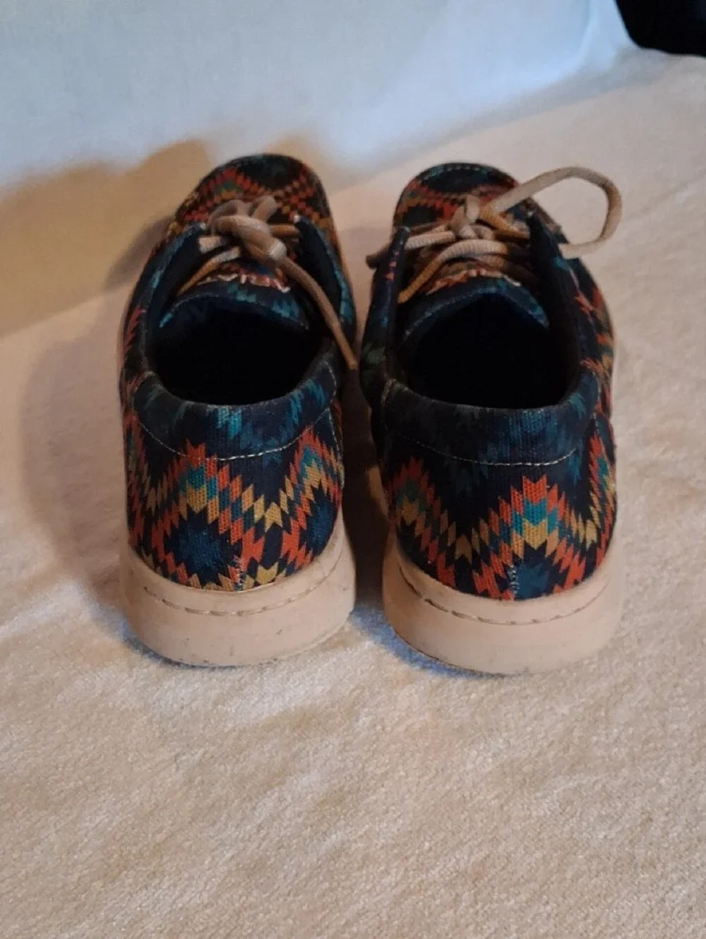 Ariat Men's Multicolor Geometric Pattern Boat Shoes with Cream Laces